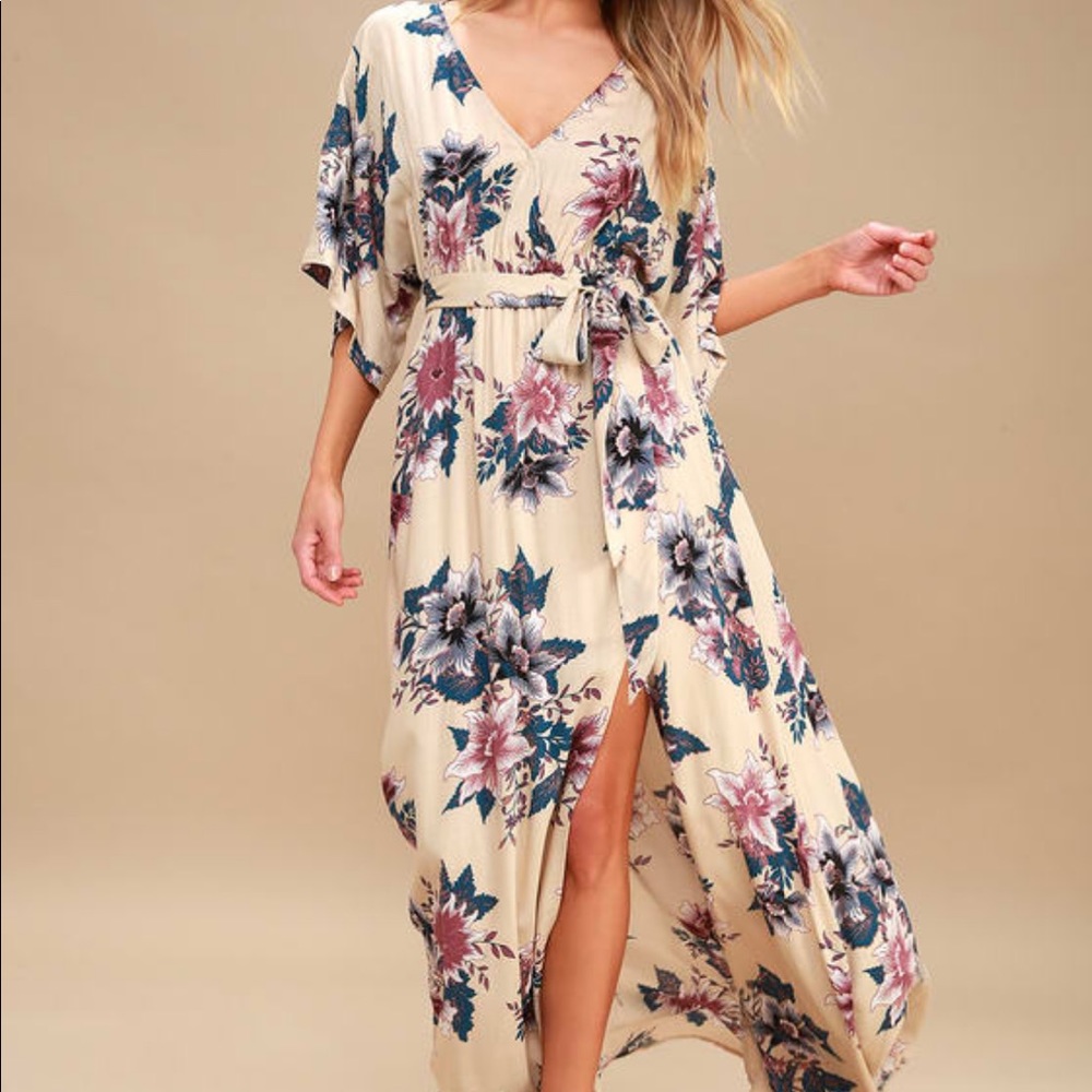 Berkshire Beige Floral Print Maxi Dress